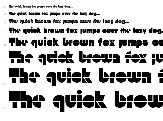 HFF Modern Strand font waterfall